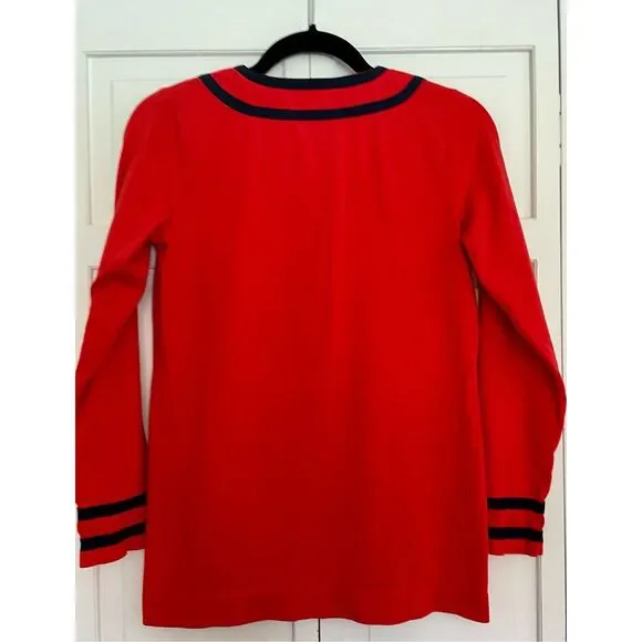 Vineyard vines red with navy trim blouse xs - Picture 6 of 9